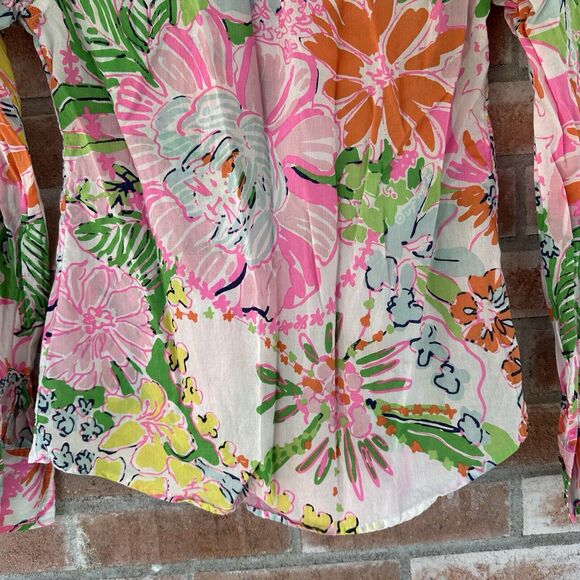 Lilly Pulitzer Target Nosey Posey Button Down Floral Pattern Size XS Cotton - Picture 9 of 9